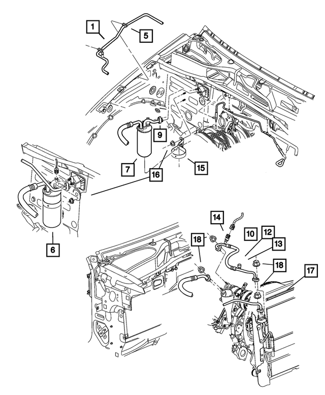 56021384 - Air Conditioning &amp; Heater: Wiring Clip for Chrysler: Aspen, PT Cruiser | Dodge: Dakota, Durango, Nitro, Ram 1500, Ram 2500, Ram 3500 | Jeep: Grand Cherokee, Liberty, Wrangler | Ram: 1500, 2500, 3500, Dakota Image