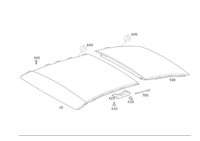 2137806001 - Sliding Sunroof: Sliding Sunroof Frame for Mercedes-Benz: E300, E350, E43 AMG Image image