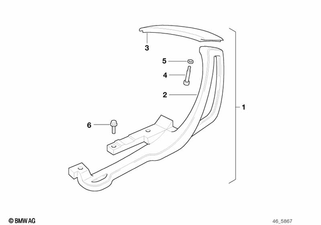 46542316006 - Frame and Mounting Parts: Case Holder Right -  for BMW-Motorrad Image