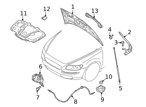 Hood & Components for 2007 Volvo S40 #0