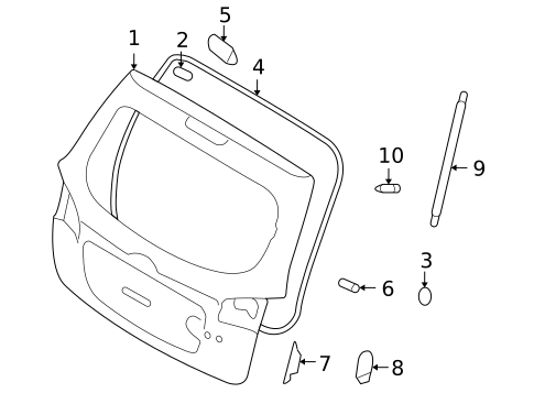 Gate & Hardware for 2010 Hyundai Santa Fe #0