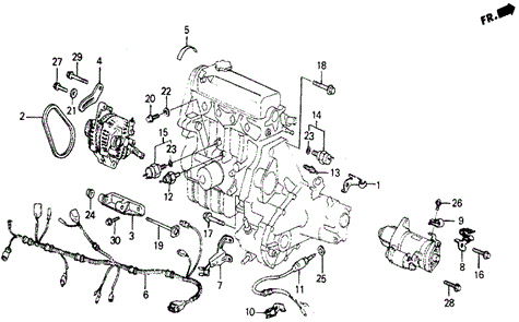 Engine Sub Cord - Sensor for 1984 Honda Wagovan #0