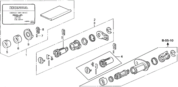 Key Cylinder Kit for 1993 Honda Civic #0