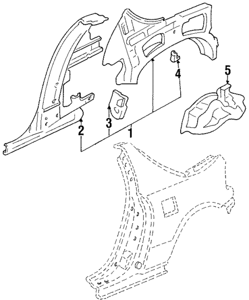 Inner Structure for 1995 Honda Civic del Sol #0