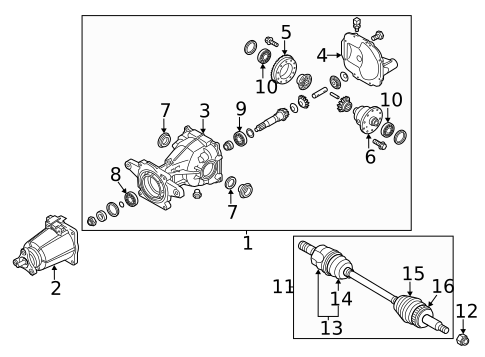 Axle & Differential for 2011 Kia Sorento #0