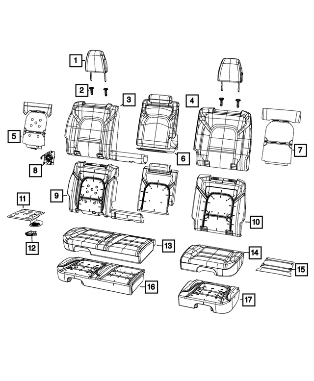 6RF00BD3AE - : Rear Seat Back Cover for Mopar Image