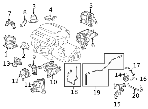 Engine & Trans Mounting for 2012 Acura TL #1