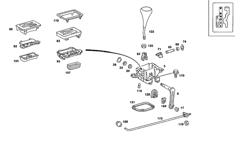 Floor Shift, Automatic Transmission for 1988 Mercedes-Benz 190D #2