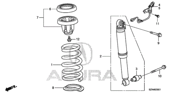 Rear Shock Absorber (2) for 2012 Acura ZDX #0