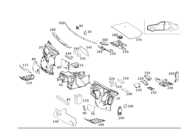 2126823700 - Trim: Dampening, Transm. Tunnel for Mercedes-Benz Image image