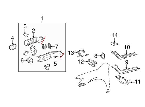 Structural Components & Rails for 2011 Toyota Camry | Toyota Parts