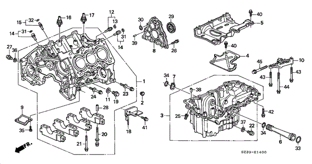Cylinder Block - Oil Pan for 2003 Acura RL #0