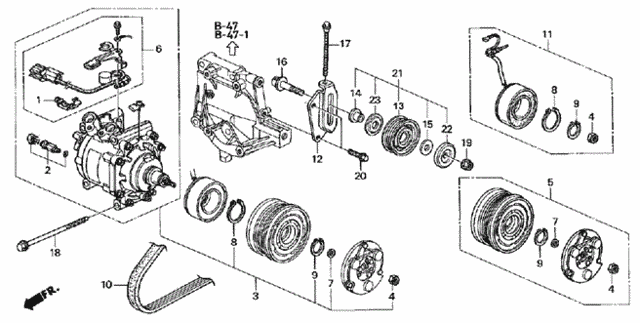 A/C Compressor (Sanden) (2) for 1997 Honda Civic #0