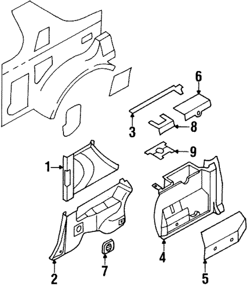 Interior Trim - Quarter Panels for 2001 Isuzu Rodeo Sport #0