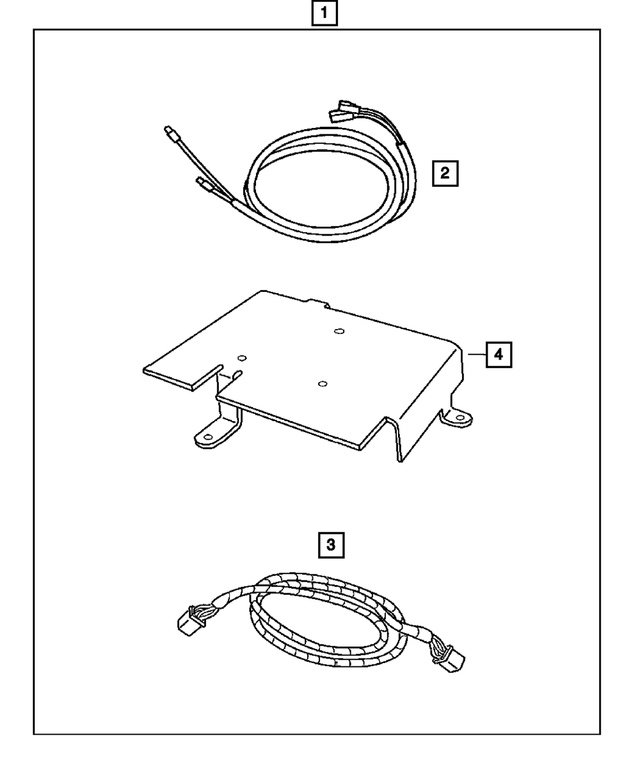 82208723AB - Mopar Accessories - Component Parts: Satelite Receiver Install Kit for Mopar Image