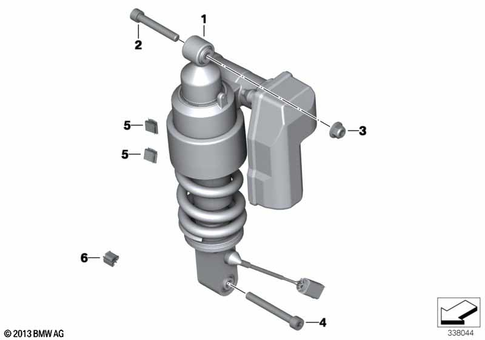 Spring Strut, Mounted Parts for 2012 BMW-Motorrad R 1200 RT #1