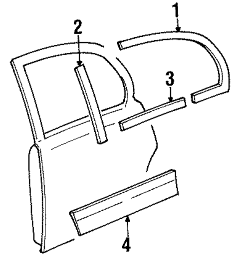 Exterior Trim - Rear Door for 2000 Lincoln Town Car #0