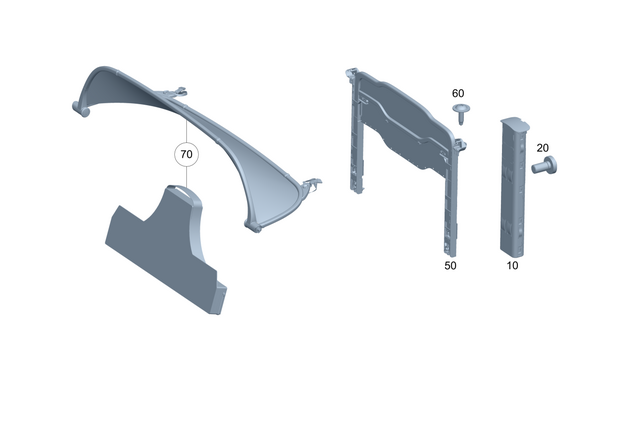 2368681200 - Rear Seat: Draft Stop for Mercedes-Benz: CLE300, CLE450, CLE53 AMG Image image