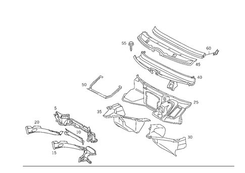 Fire Wall and Connection Parts for 1997 Mercedes-Benz SL320 #0