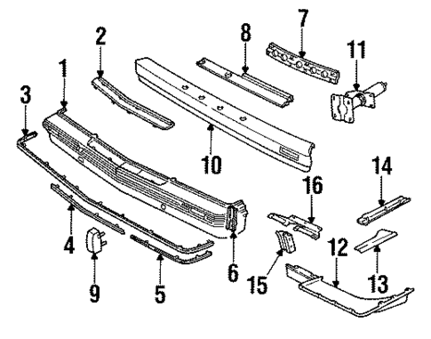 Bumper & Components - Front for 1984 Pontiac 6000 #0