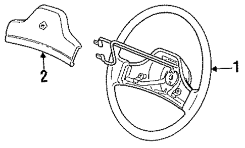 Steering Wheel & Trim for 1990 Dodge D250 #0