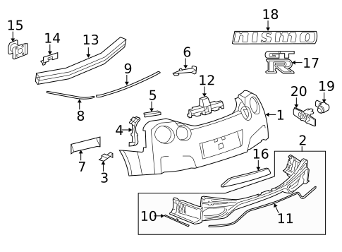 Bumper & Components - Rear for 2021 Nissan GT-R #0