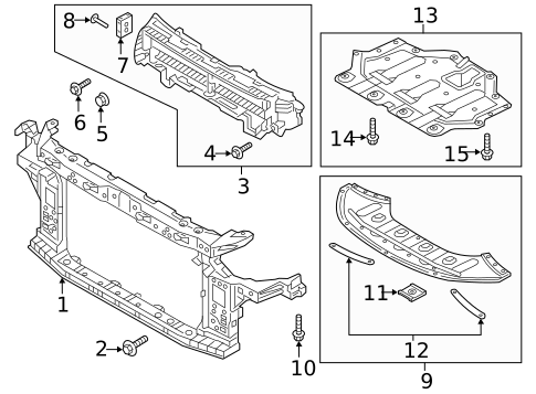 Radiator Support for 2018 Hyundai Sonata #0