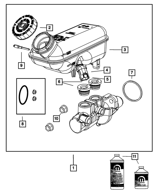 68002154AB - Brakes: Brake Master Cylinder Reservoir for Mopar Image image