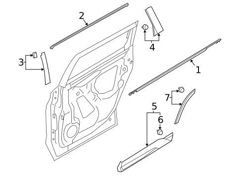 Exterior Trim - Rear Door for 2023 Subaru Ascent #0