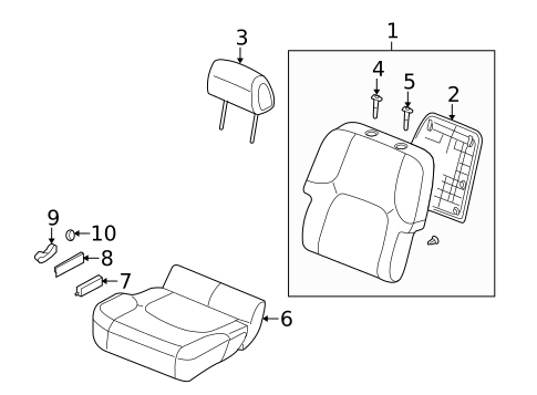 Passenger Seat Components for 2011 Nissan Frontier #1