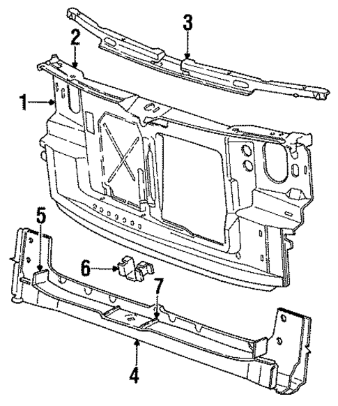 Radiator Support for 1992 Chrysler Town & Country #0