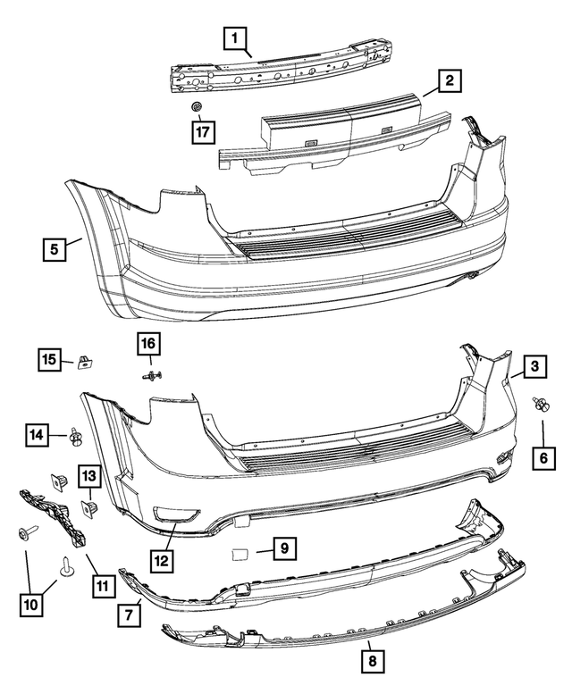 68088783AB - Frame, Bumper and Fascia: Rear Energy Absorber for Mopar Image