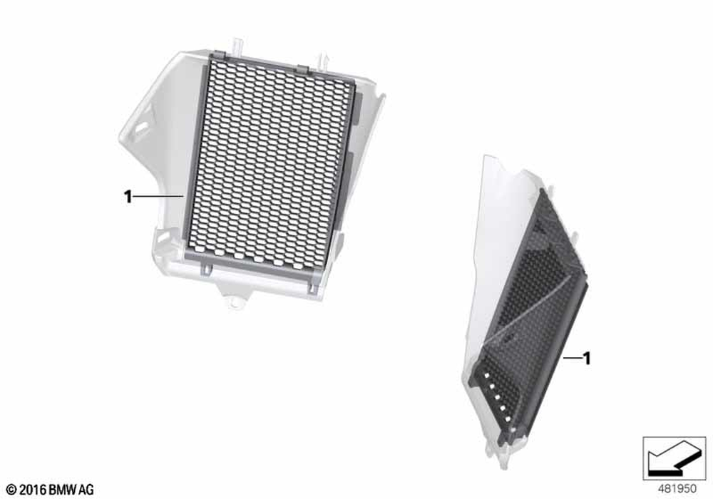 46638556647 - Protective guard for radiator, left 2016-2024