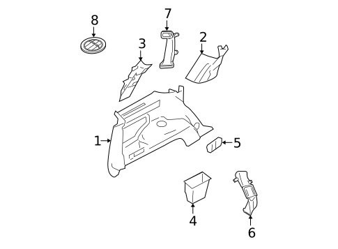 Interior Trim - Quarter Panels for 2008 Ford Explorer #0