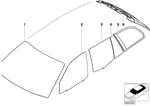 51338196025 - Vehicle Trim: Side Window, Green, Door, Front Left for BMW Image