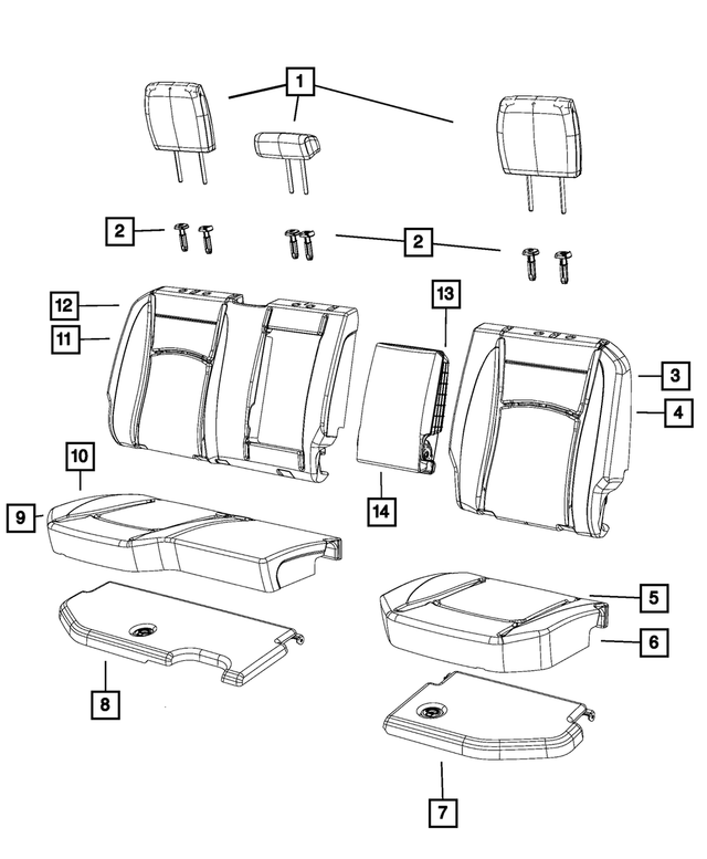 5NA77DX9AA - Interior Trim: Rear Headrest, Center for Mopar Image