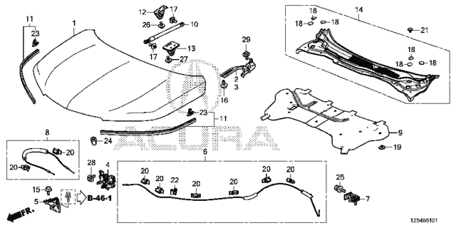 Engine Hood (2) for 2017 Acura MDX #0