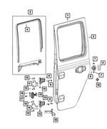68281025AA - Doors, Door Mirrors and Related Parts: Rear Door Glass Channel, Left for Jeep: Gladiator, Wrangler Image