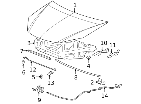 Hood & Components for 2009 Pontiac G6 #0