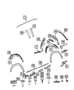 5YL29NRVAE - Exterior Ornamentation: Wheel Opening Flare Molding, Left for Mopar Image