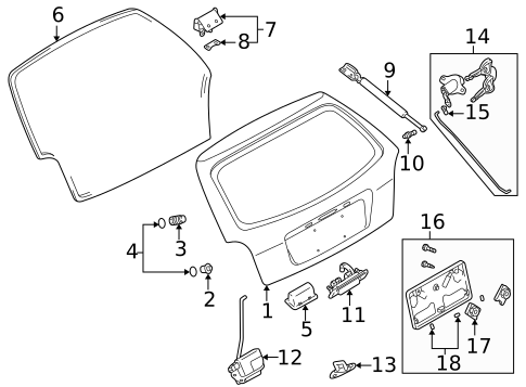 Gate & Hardware for 2003 Mazda Protege5 #0