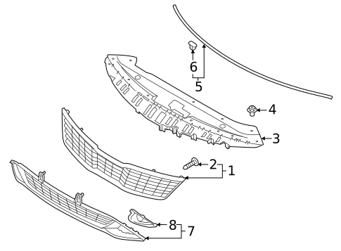 Grille & Components for 2020 Kia Optima #0