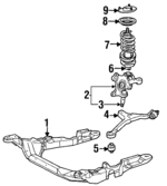 F8DZ5C145ZZ - Suspension: Suspension Cross-member for Ford: Taurus | Mercury: Sable Image