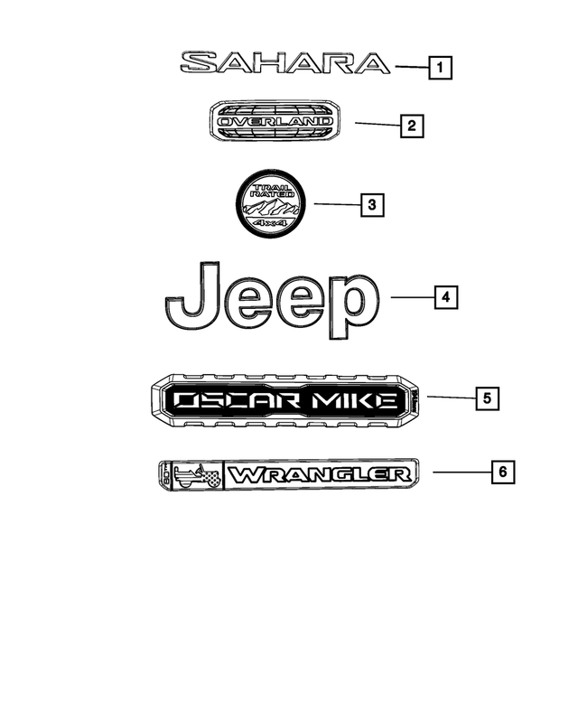68397097AB - Exterior Ornamentation: Front Fender Nameplate, Right And Left for Mopar Image image