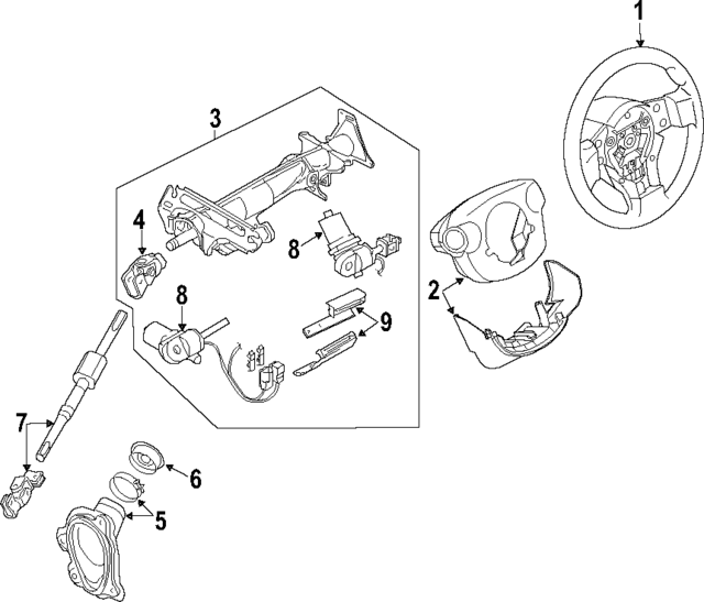 48430ZK55A - : Steering Wheel for Nissan Image