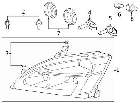 Headlamp Components for 2005 Honda Accord #0
