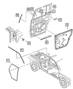 55256689AI - Doors and Related Parts: Rear Door Watershield, Left for Dodge: Durango Image