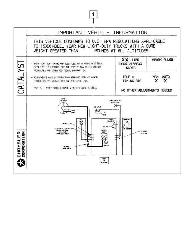 52102939AA - Emission Systems: Emission Label for Mopar Image image