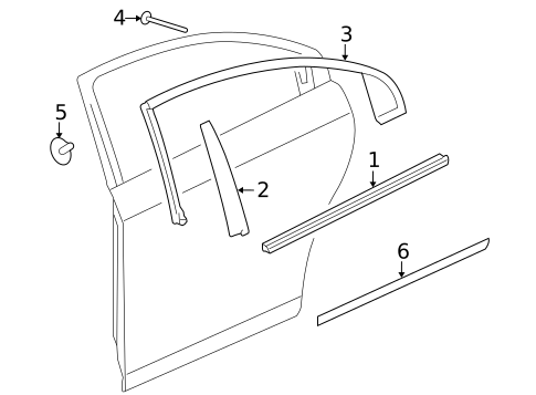 Exterior Trim - Rear Door for 2009 Saturn Aura #0