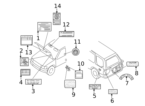 Labels for 2000 Nissan Pathfinder #0